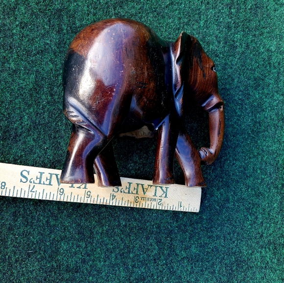 Handcrafted Elephant Wood Decorative Artisan 6"x6" Heavy 2lbs - Picture 11 of 14
